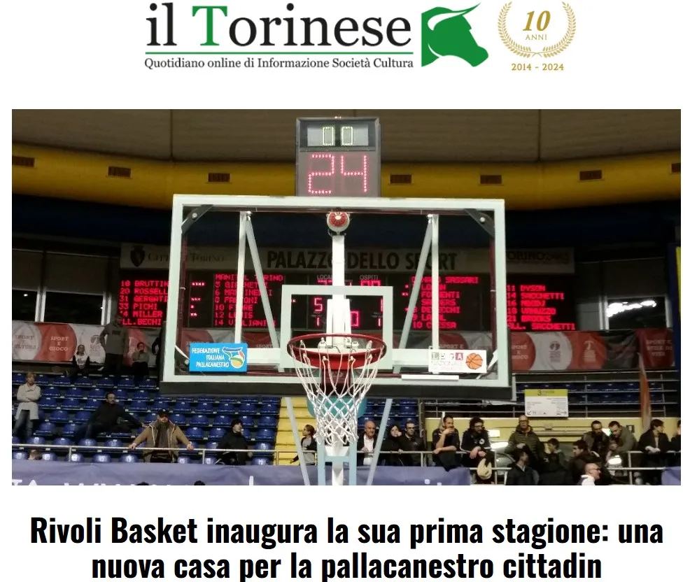Dicono di Noi: Il Torinese – Rivoli Basket inaugura la sua prima stagione: una nuova casa per la pallacanestro cittadina
